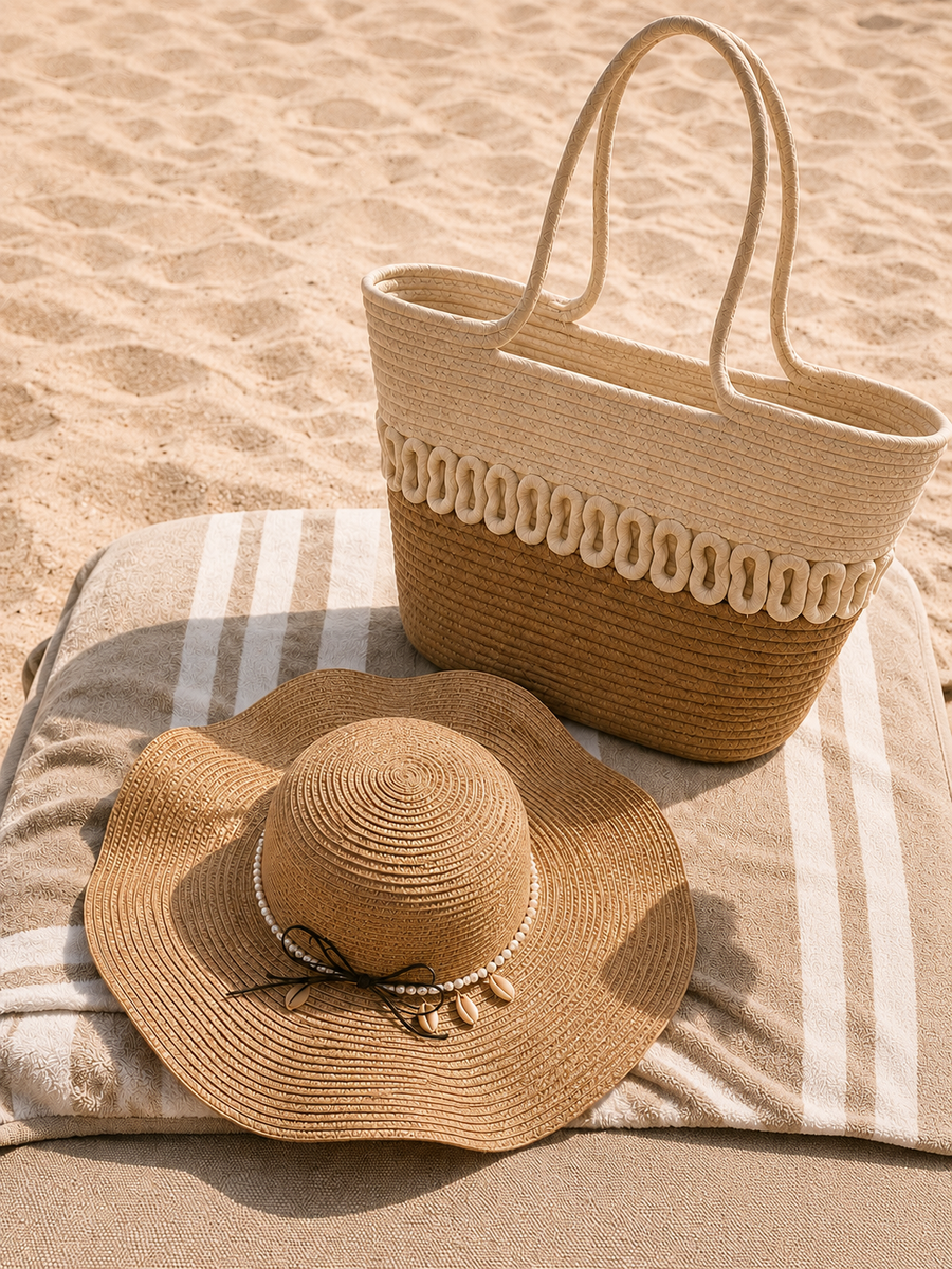 Ensemble LOVAL sac tressé et chapeau