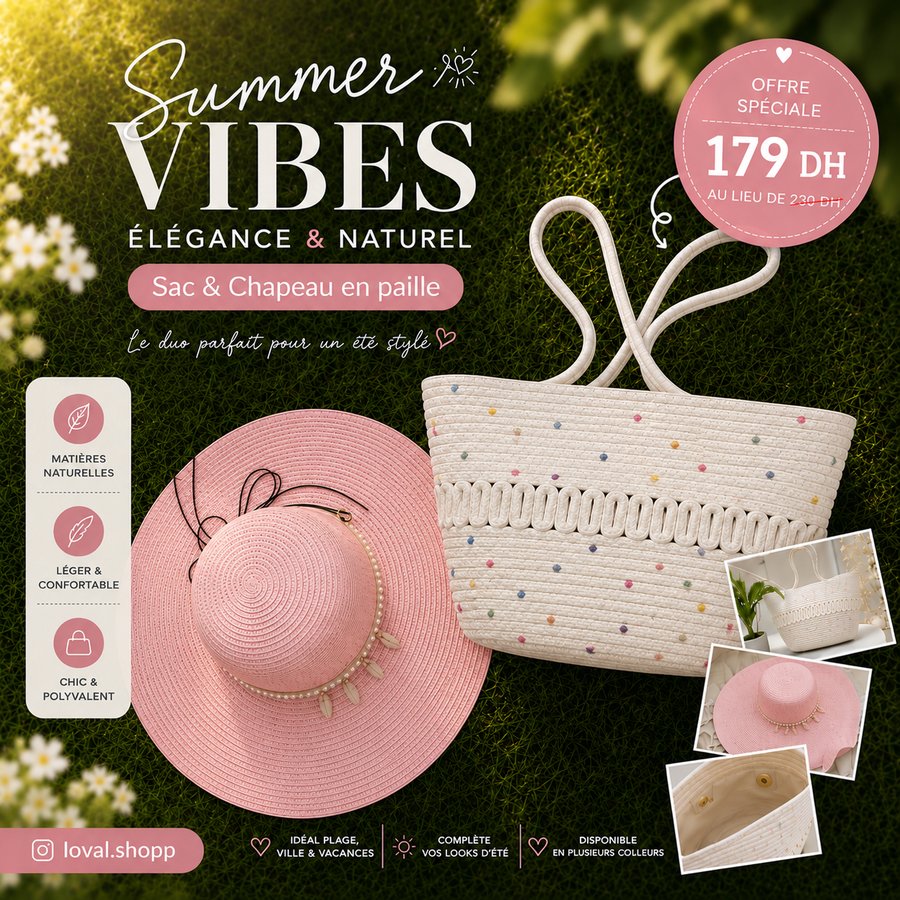 Ensemble LOVAL sac et chapeau édition confetti